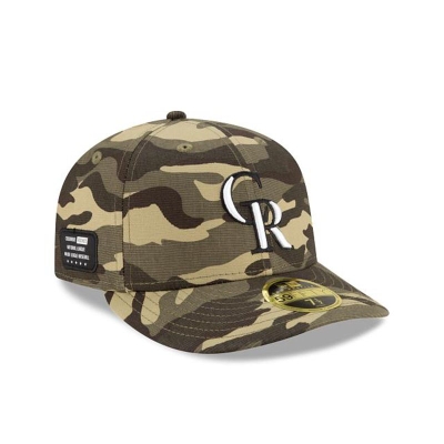 Green Colorado Rockies Hat - New Era MLB Armed Forces Weekend Low Profile 59FIFTY Fitted Caps USA0381695